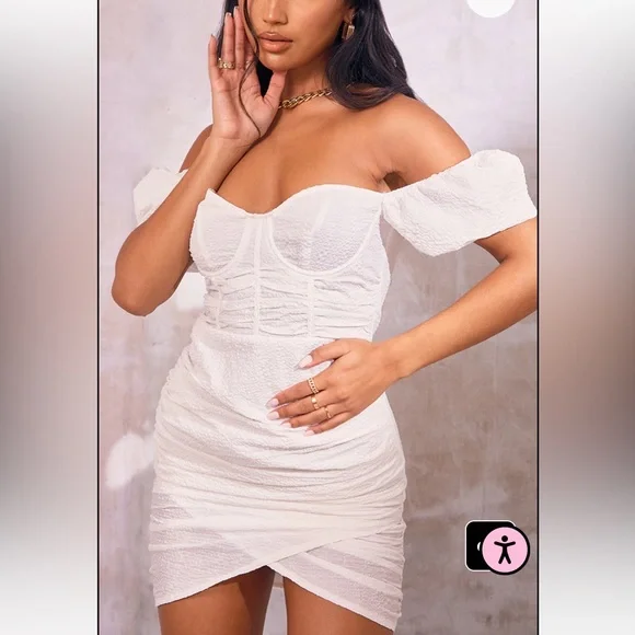 pretty little thing white cut out dress Women's White Lace Cut Out Detail Mini Dress